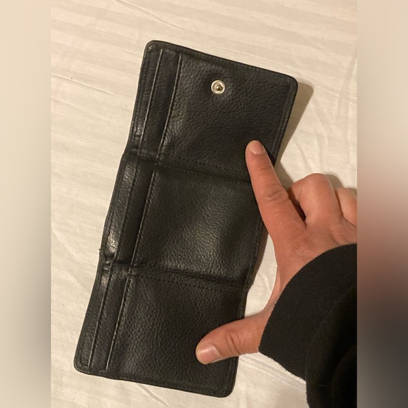 Vintage Black Leather Coin Purse Wallet - Picture 9 of 11